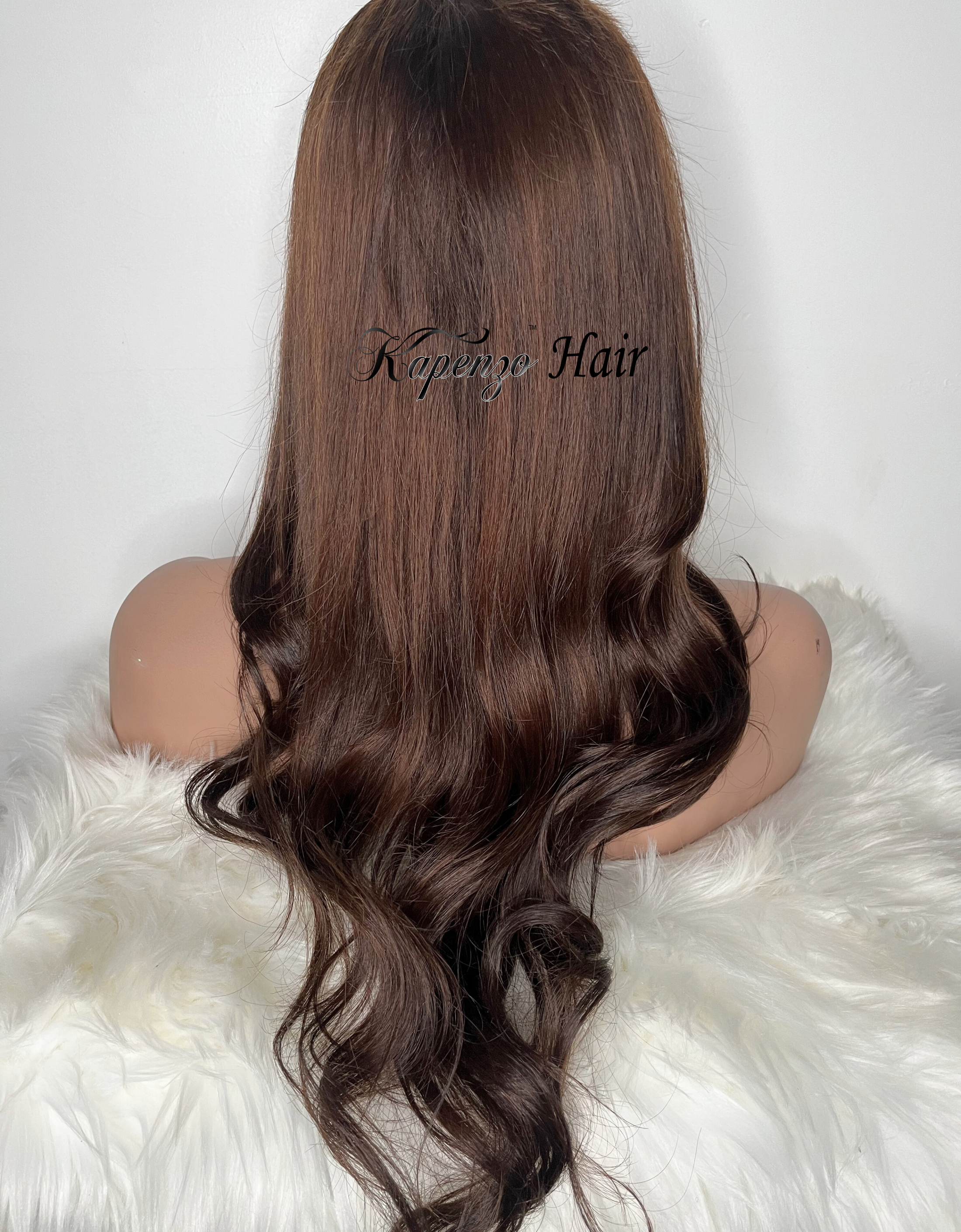 22inch Brazilian Full Lace Wig Medium Brown Color