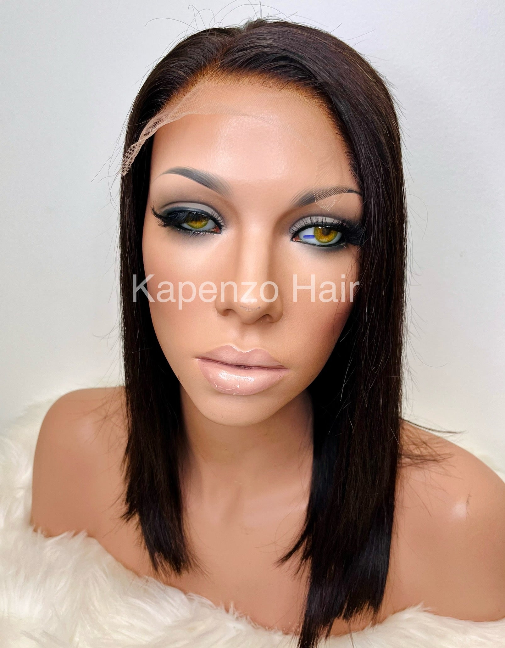 14inch Glueless Lace Wig Dark Brown Color