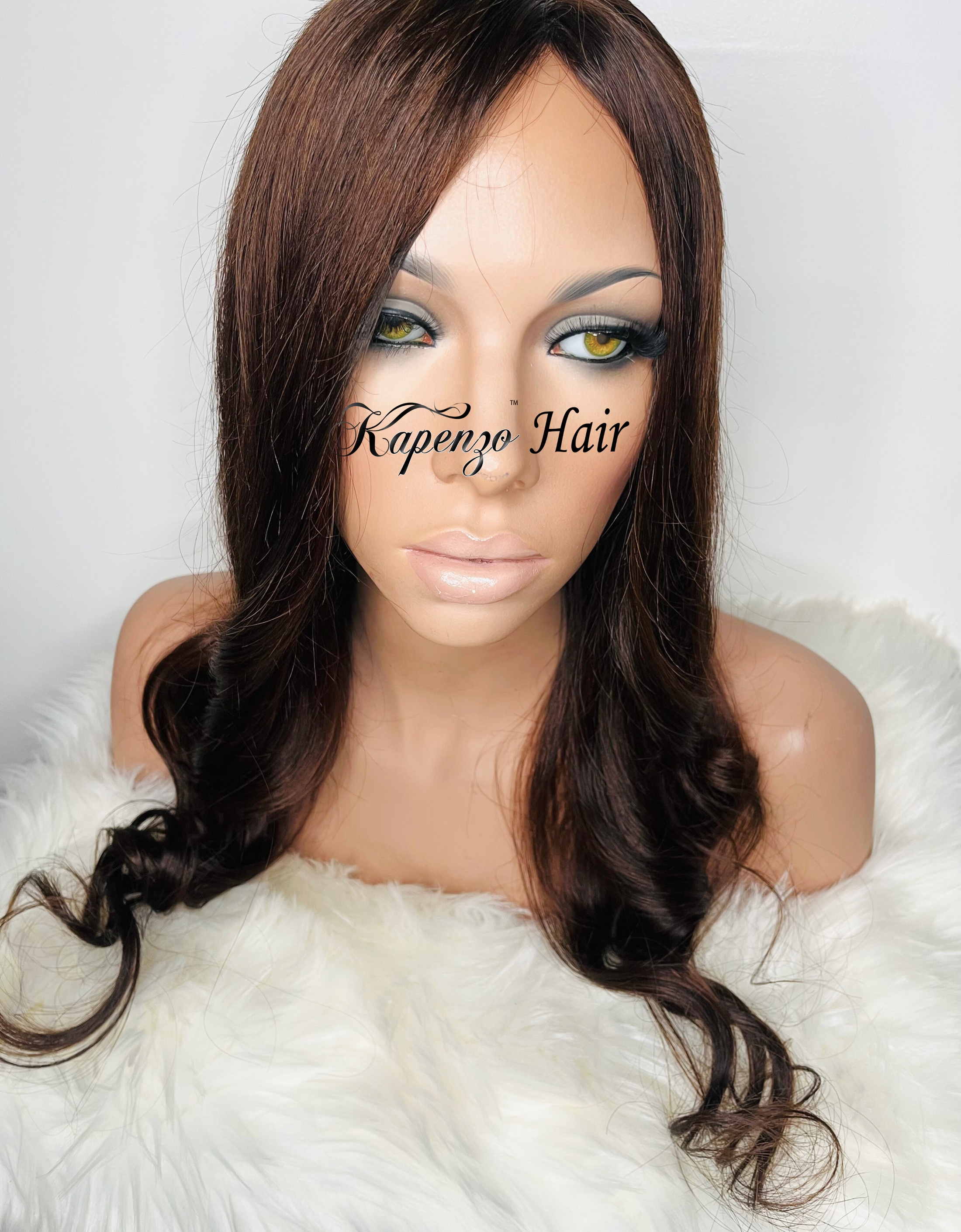 22inch Brazilian Full Lace Wig Medium Brown Color