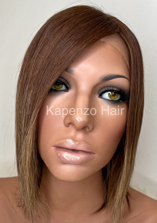 Short Edgy Euro Brown Blonde Wig