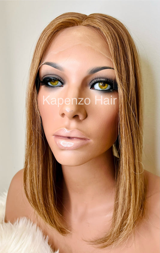 Euro Blonde Brown Wig Medical Cap With Lace