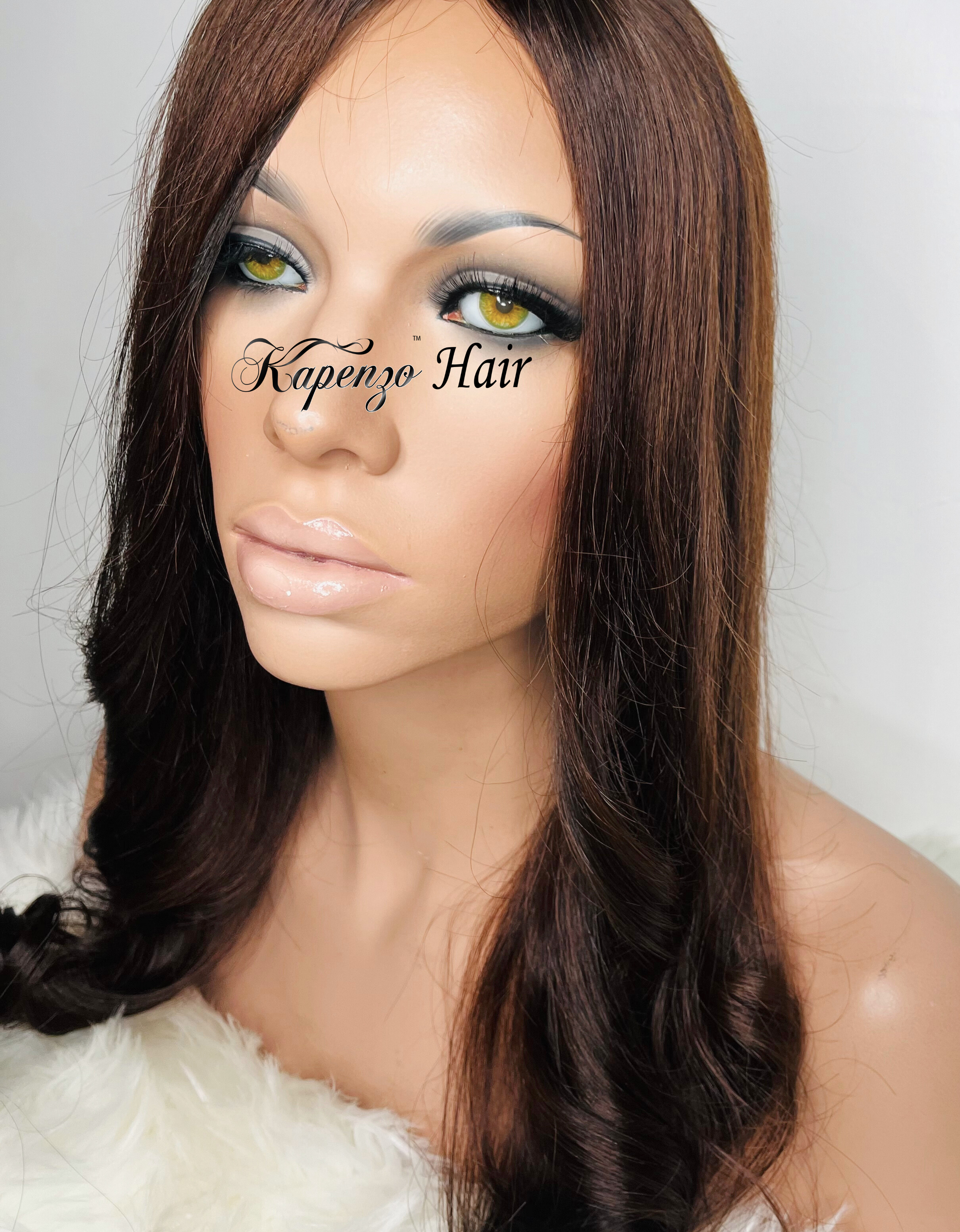 22inch Brazilian Full Lace Wig Medium Brown Color