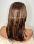 Load image into Gallery viewer, 14inch Glueless Lace Wig light brown with highlights
