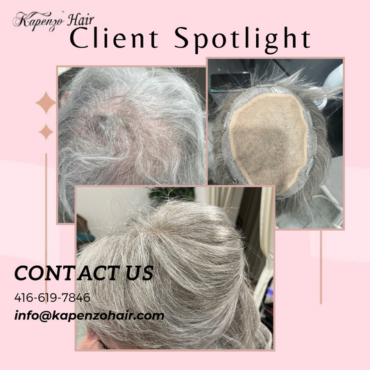Custom grey toppers and wigs